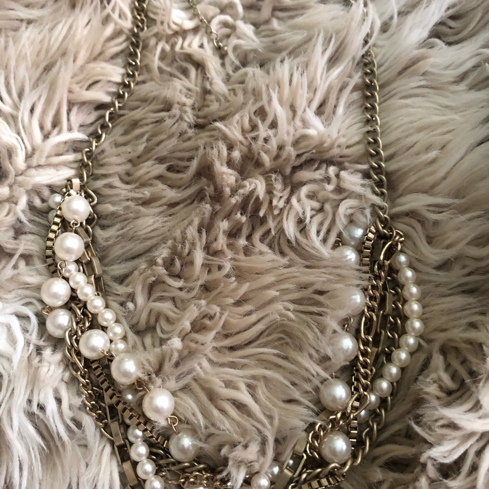 Antique gold and faux pearl necklace - Picture 2 of 3